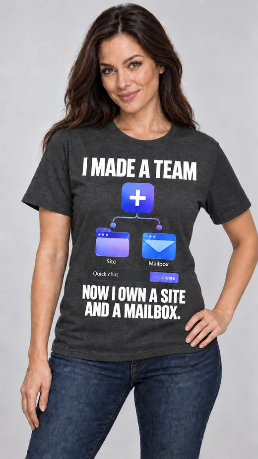 Model wearing I Made a Team in Dark Grey Heather