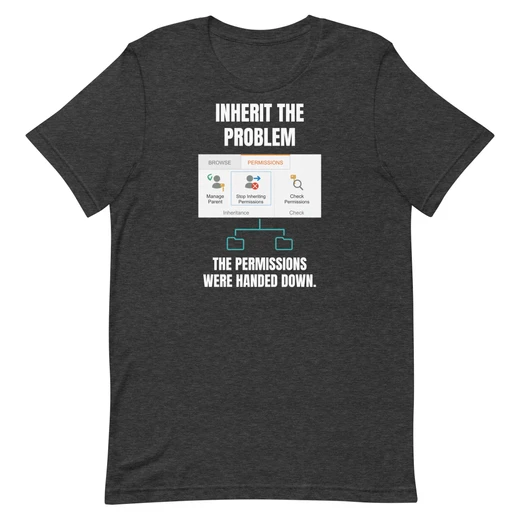 Inherit the Problem — Dark Grey Heather shirt, front design